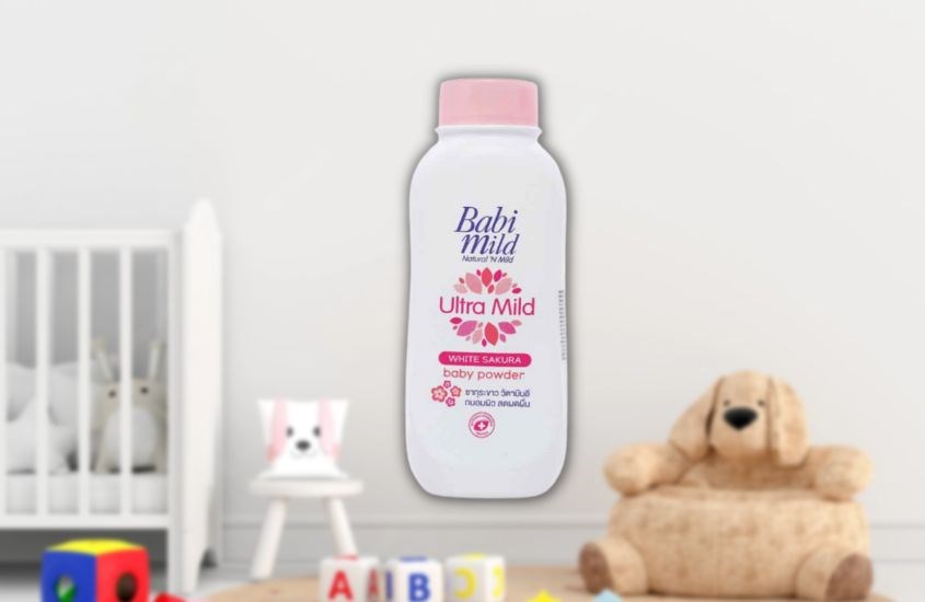 Phấn rôm cho bé Babi Mild White Sakura 180g